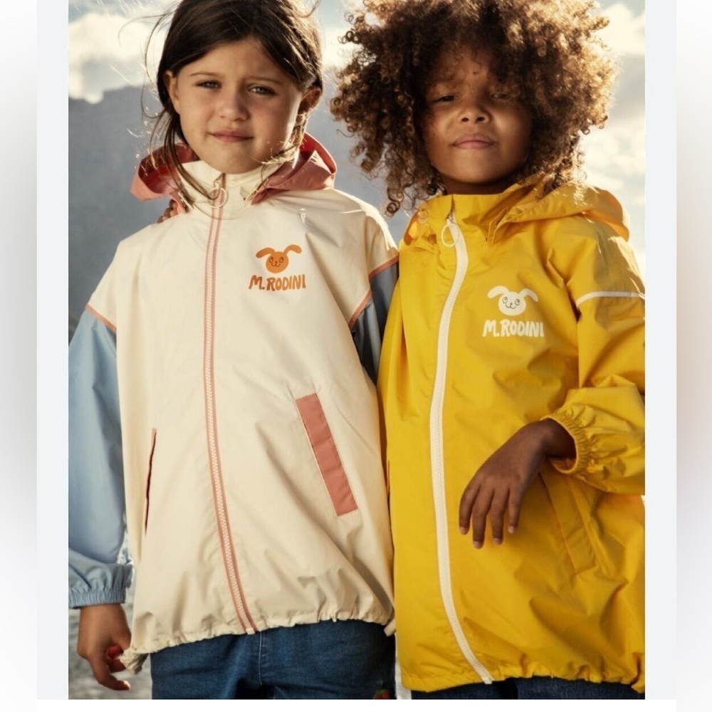 Mini Rodini *Retired* Hooded Yellow Bunny Jacket Kids 4-5 Year Eco-Friendly